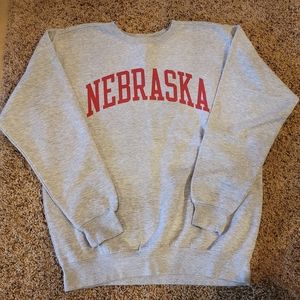 University of Nebraska Men's Crewneck Sweatshirt M Grey